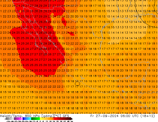 Z500/Rain (+SLP)/Z850 GFS Pá 27.09.2024 06 UTC