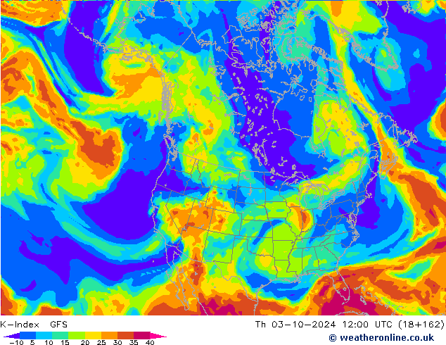 K-Index GFS gio 03.10.2024 12 UTC