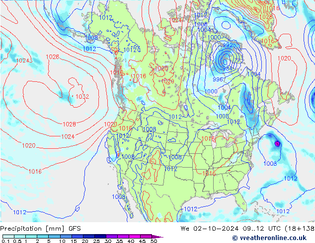 Precipitation GFS We 02.10.2024 12 UTC