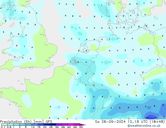 Yağış (6h) GFS Cts 28.09.2024 18 UTC