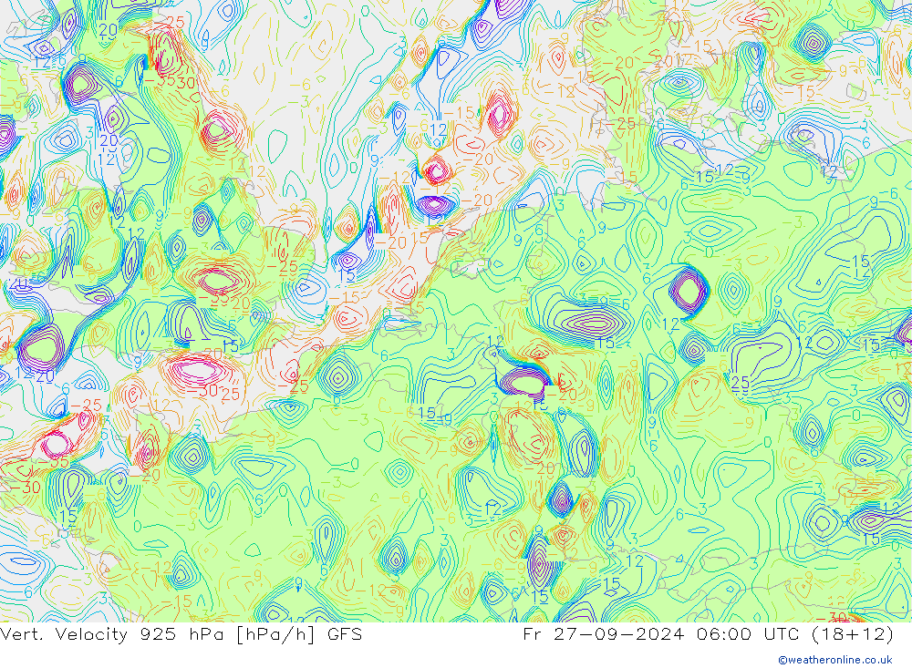 Vert. Velocity 925 hPa GFS Fr 27.09.2024 06 UTC