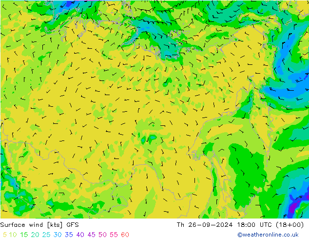 Wind 10 m GFS do 26.09.2024 18 UTC