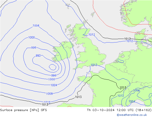 pression de l'air GFS jeu 03.10.2024 12 UTC