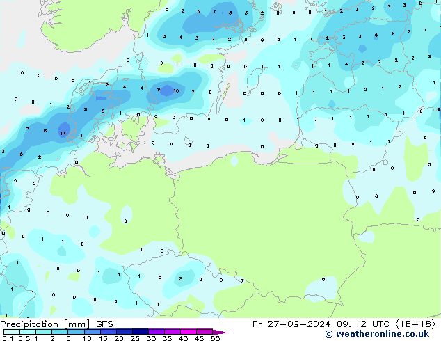 осадки GFS пт 27.09.2024 12 UTC