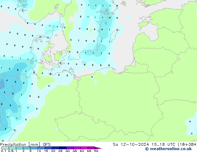 Precipitazione GFS sab 12.10.2024 18 UTC