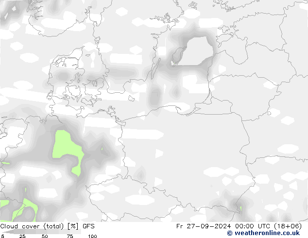 Cloud cover (total) GFS September 2024