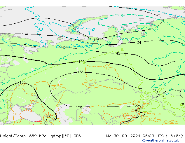 Z500/Rain (+SLP)/Z850 GFS Mo 30.09.2024 06 UTC