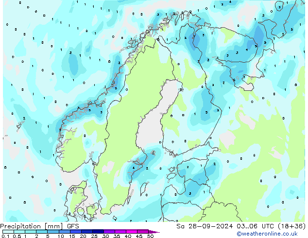 Niederschlag GFS Sa 28.09.2024 06 UTC