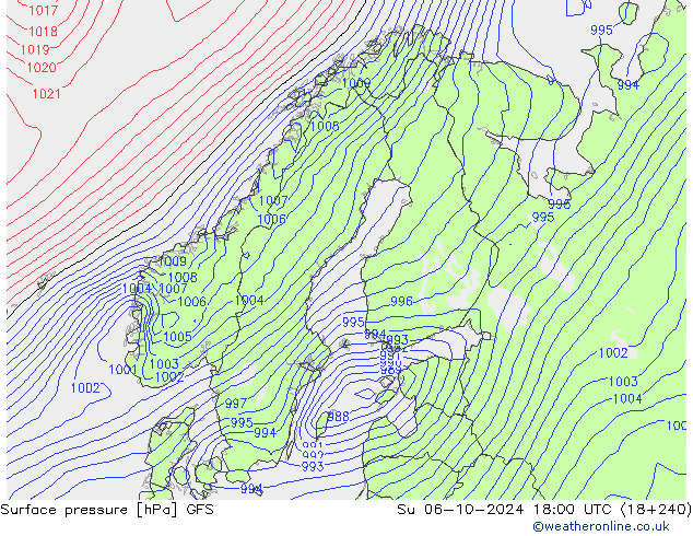 pression de l'air GFS dim 06.10.2024 18 UTC