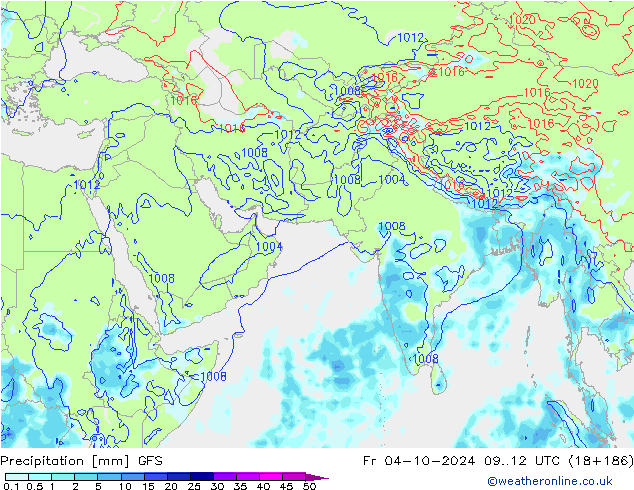 Precipitación GFS vie 04.10.2024 12 UTC