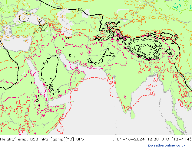 Z500/Rain (+SLP)/Z850 GFS mar 01.10.2024 12 UTC