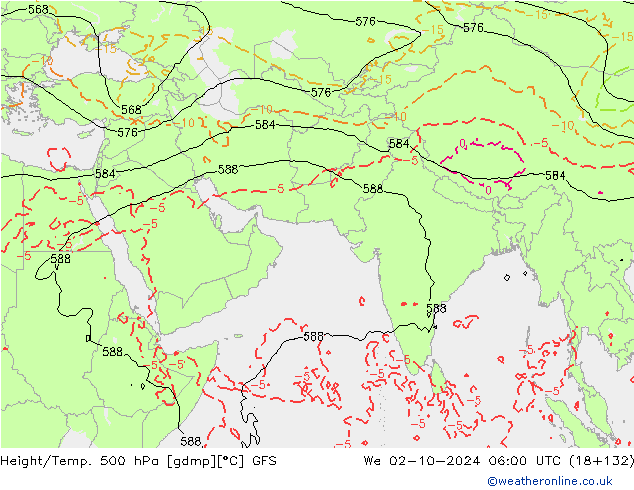 Height/Temp. 500 hPa GFS Qua 02.10.2024 06 UTC