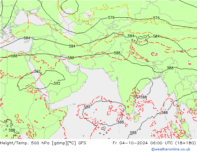 Z500/Rain (+SLP)/Z850 GFS vie 04.10.2024 06 UTC