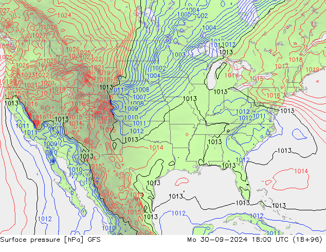 GFS: Pzt 30.09.2024 18 UTC