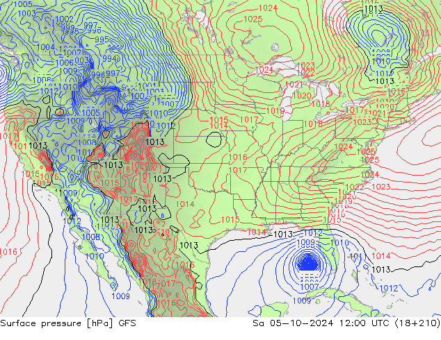 Luchtdruk (Grond) GFS za 05.10.2024 12 UTC