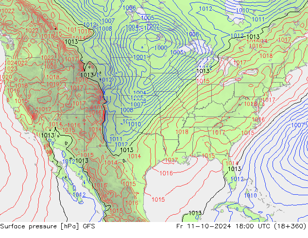 Bodendruck GFS Fr 11.10.2024 18 UTC