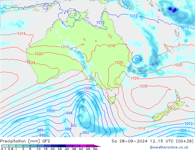 precipitação GFS Sáb 28.09.2024 15 UTC