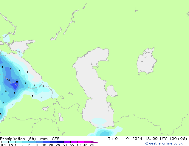 Z500/Rain (+SLP)/Z850 GFS  01.10.2024 00 UTC