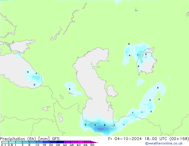 Precipitation (6h) GFS Fr 04.10.2024 00 UTC