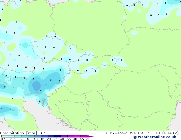 Precipitación GFS vie 27.09.2024 12 UTC