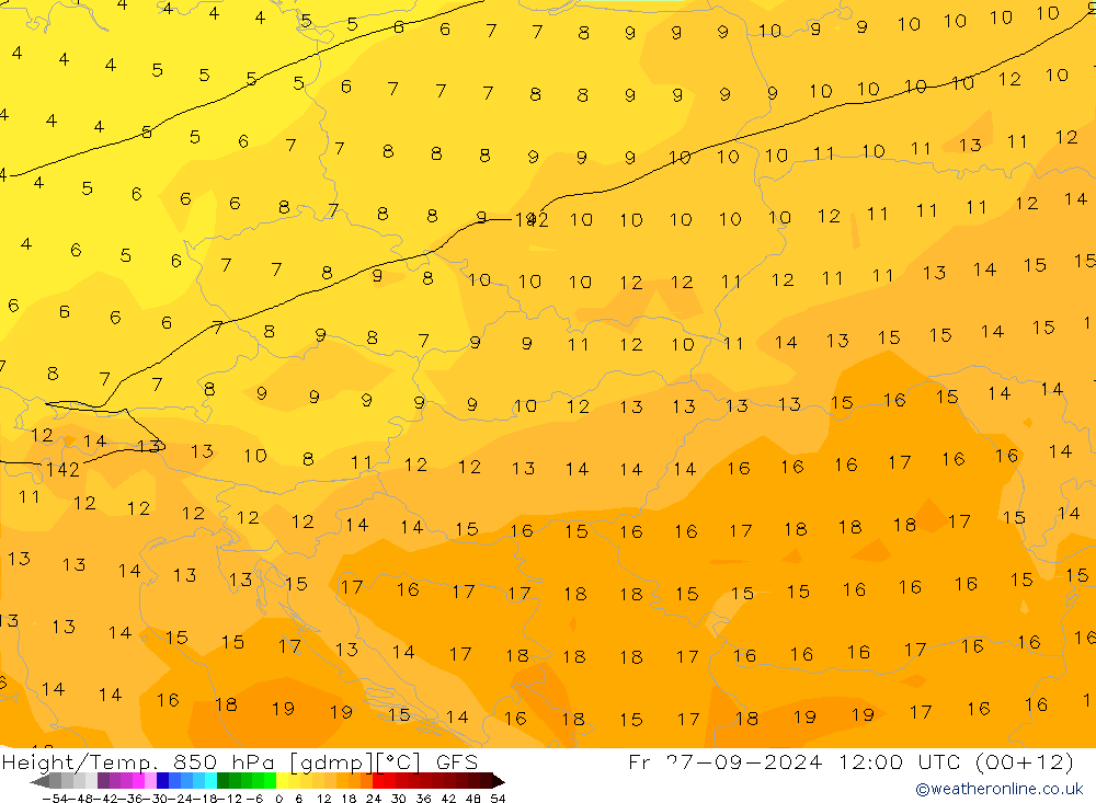 Height/Temp. 850 hPa GFS September 2024