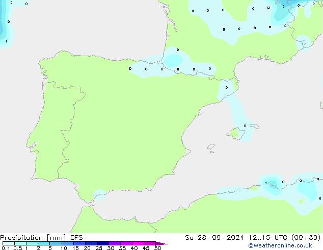 Precipitation GFS Sa 28.09.2024 15 UTC