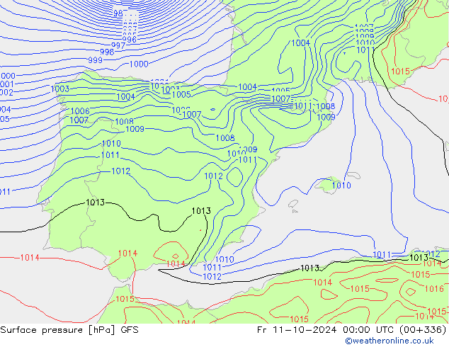 GFS: ven 11.10.2024 00 UTC