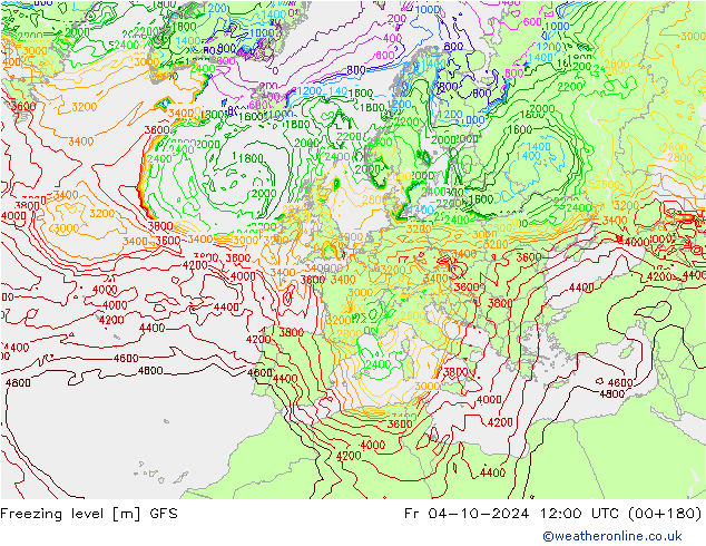 Donma Seviyesi GFS Cu 04.10.2024 12 UTC