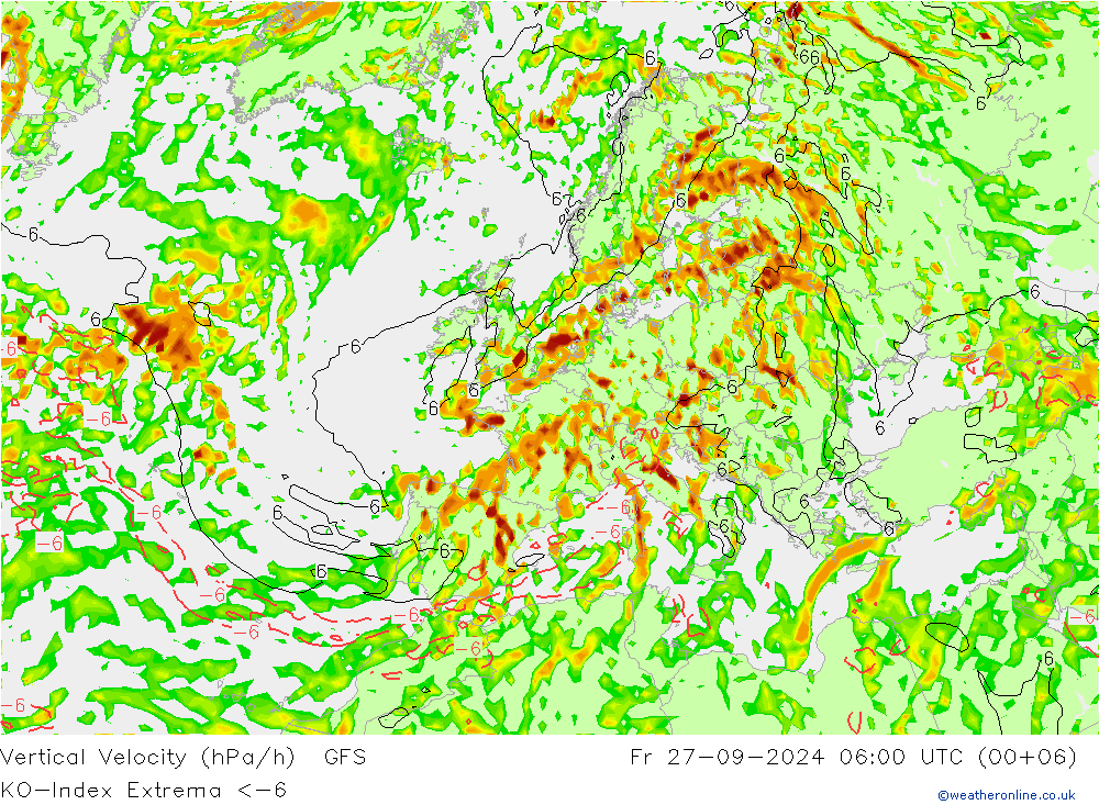 Konveksiyon - İndeks GFS Cu 27.09.2024 06 UTC