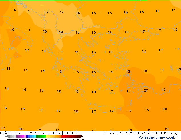 Z500/Yağmur (+YB)/Z850 GFS Cu 27.09.2024 06 UTC