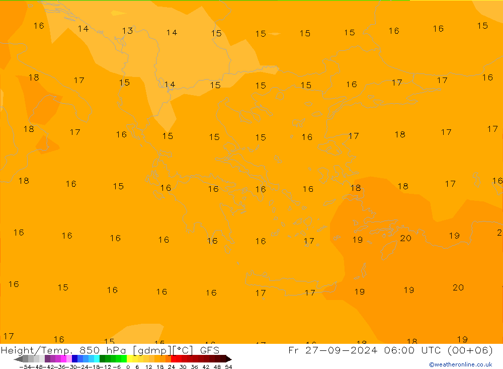 Z500/Rain (+SLP)/Z850 GFS  27.09.2024 06 UTC