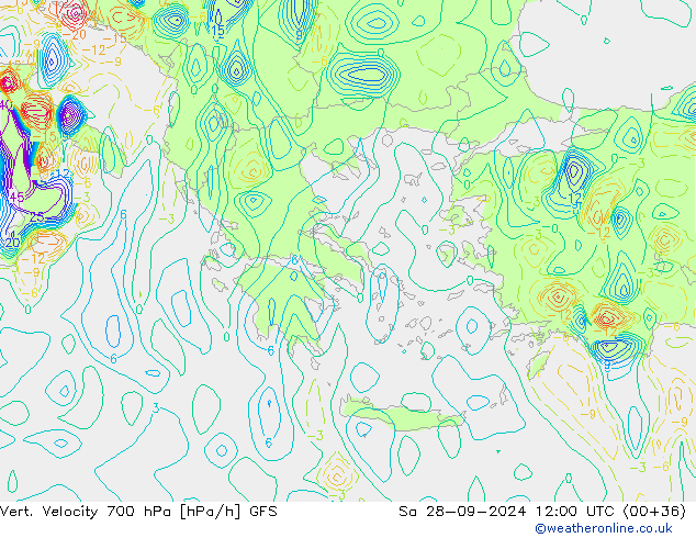 Vert. Velocity 700 hPa GFS so. 28.09.2024 12 UTC