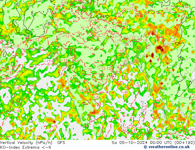 Convection-Index GFS сб 05.10.2024 00 UTC