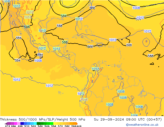 Thck 500-1000hPa GFS  29.09.2024 09 UTC