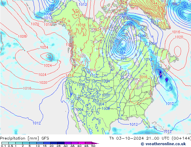 Precipitación GFS jue 03.10.2024 00 UTC