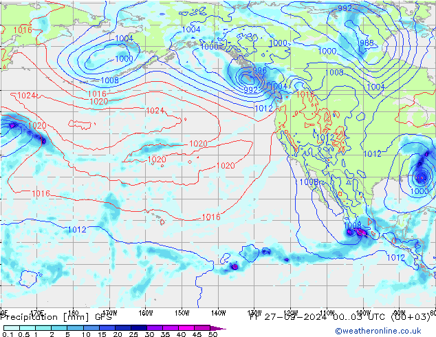 Precipitación GFS vie 27.09.2024 03 UTC