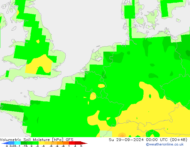 Volumetric Soil Moisture GFS dom 29.09.2024 00 UTC