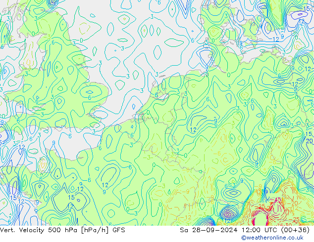 Vert. Velocity 500 hPa GFS Sa 28.09.2024 12 UTC