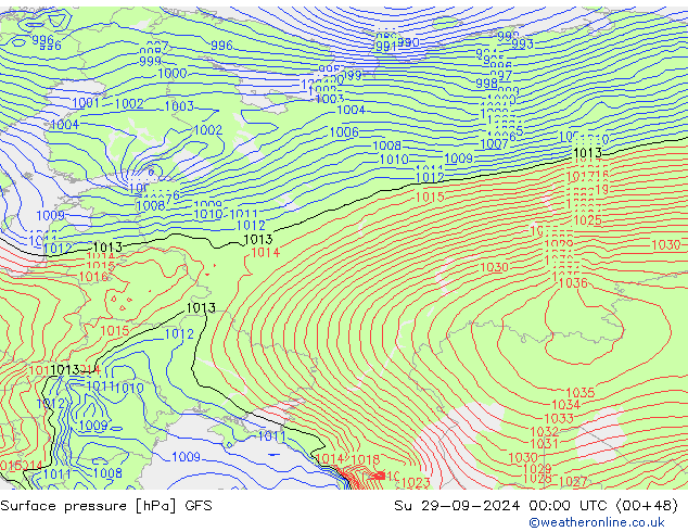 GFS: Вс 29.09.2024 00 UTC