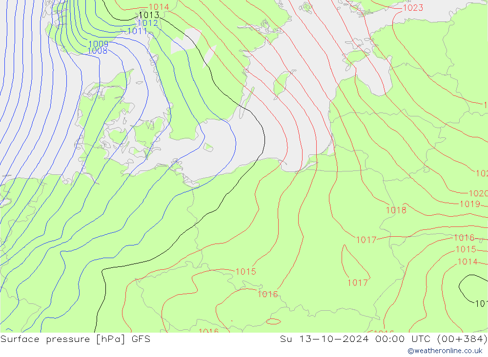 Bodendruck GFS So 13.10.2024 00 UTC