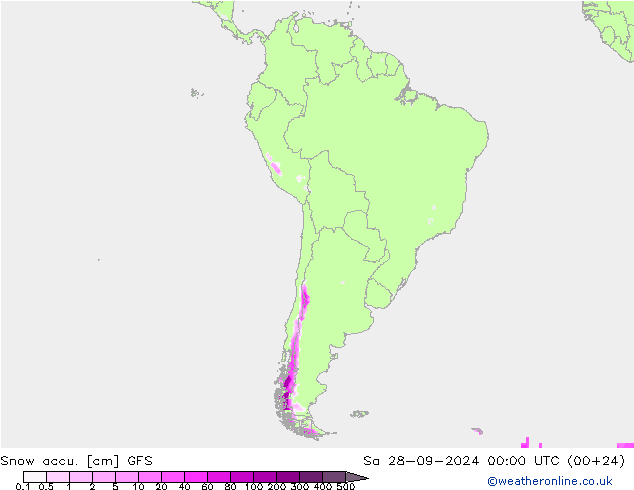 Snow accu. GFS sab 28.09.2024 00 UTC