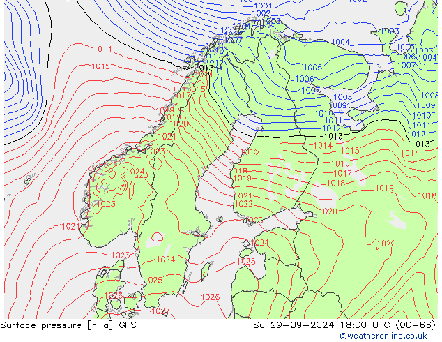 Surface pressure GFS September 2024