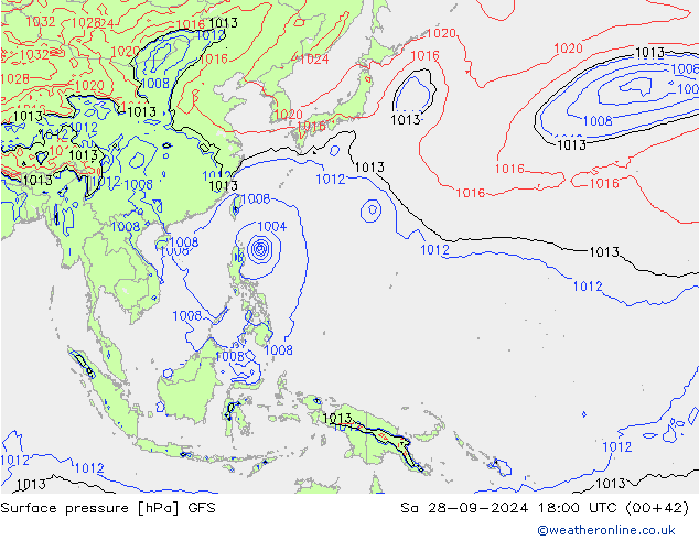 GFS: sam 28.09.2024 18 UTC