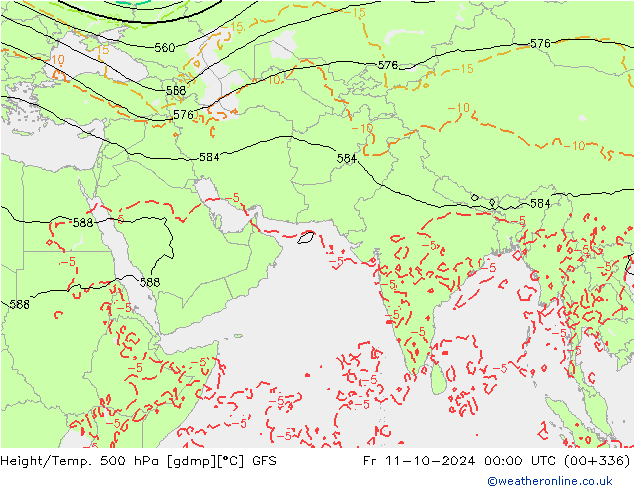 Height/Temp. 500 hPa GFS pt. 11.10.2024 00 UTC