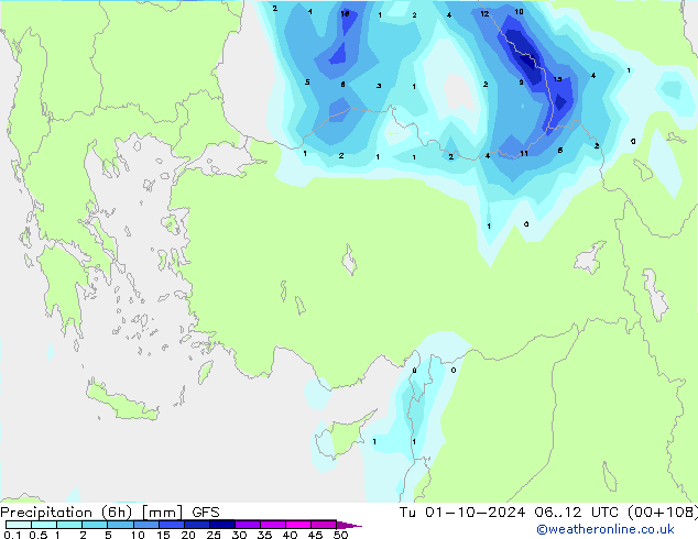 Z500/Rain (+SLP)/Z850 GFS mar 01.10.2024 12 UTC