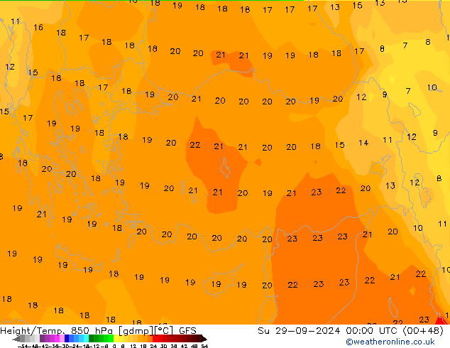 Z500/Rain (+SLP)/Z850 GFS  29.09.2024 00 UTC