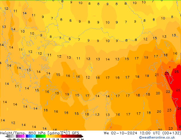 Z500/Rain (+SLP)/Z850 GFS St 02.10.2024 12 UTC