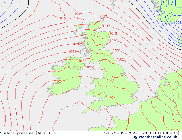 GFS: sam 28.09.2024 12 UTC