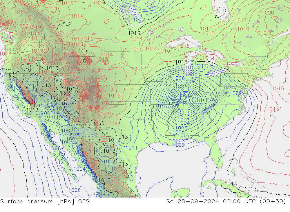 pression de l'air GFS sam 28.09.2024 06 UTC