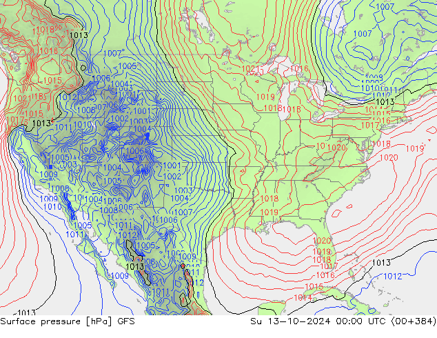 GFS: dim 13.10.2024 00 UTC